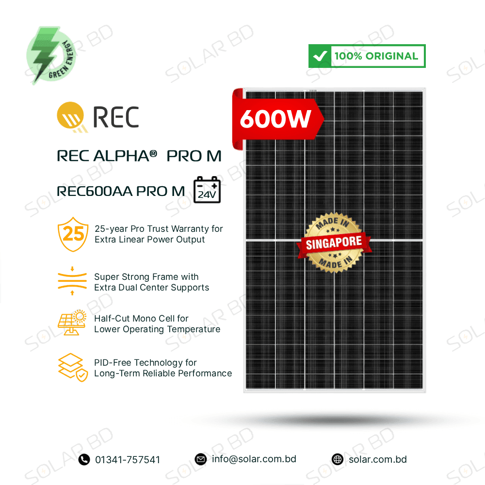 REC Alpha Pro M 600W Heterojunction Mono Solar Panel
