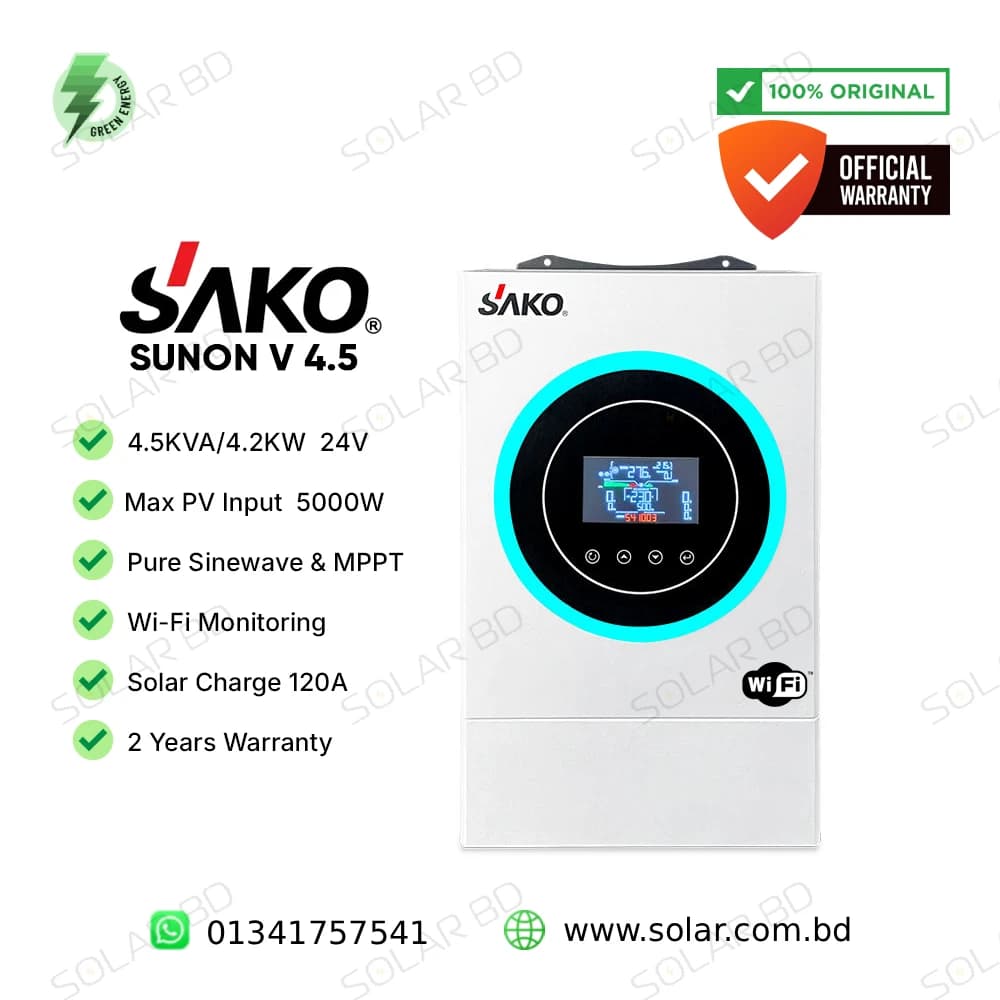 SAKO SUNON V 4.5K 24V Off Grid Hybrid Inverter